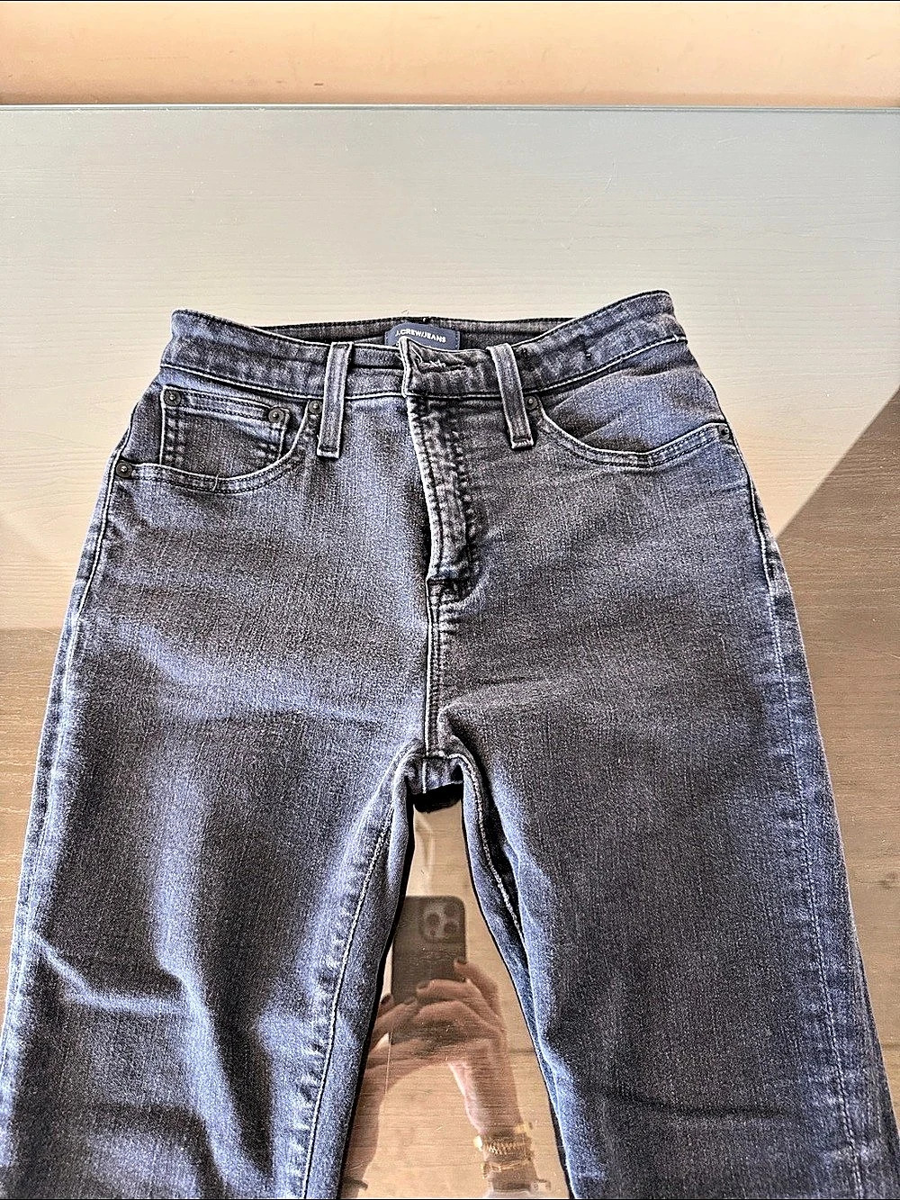 J.Crew Curvy Toothpick Gray/black Jeans Waist 28 Petite